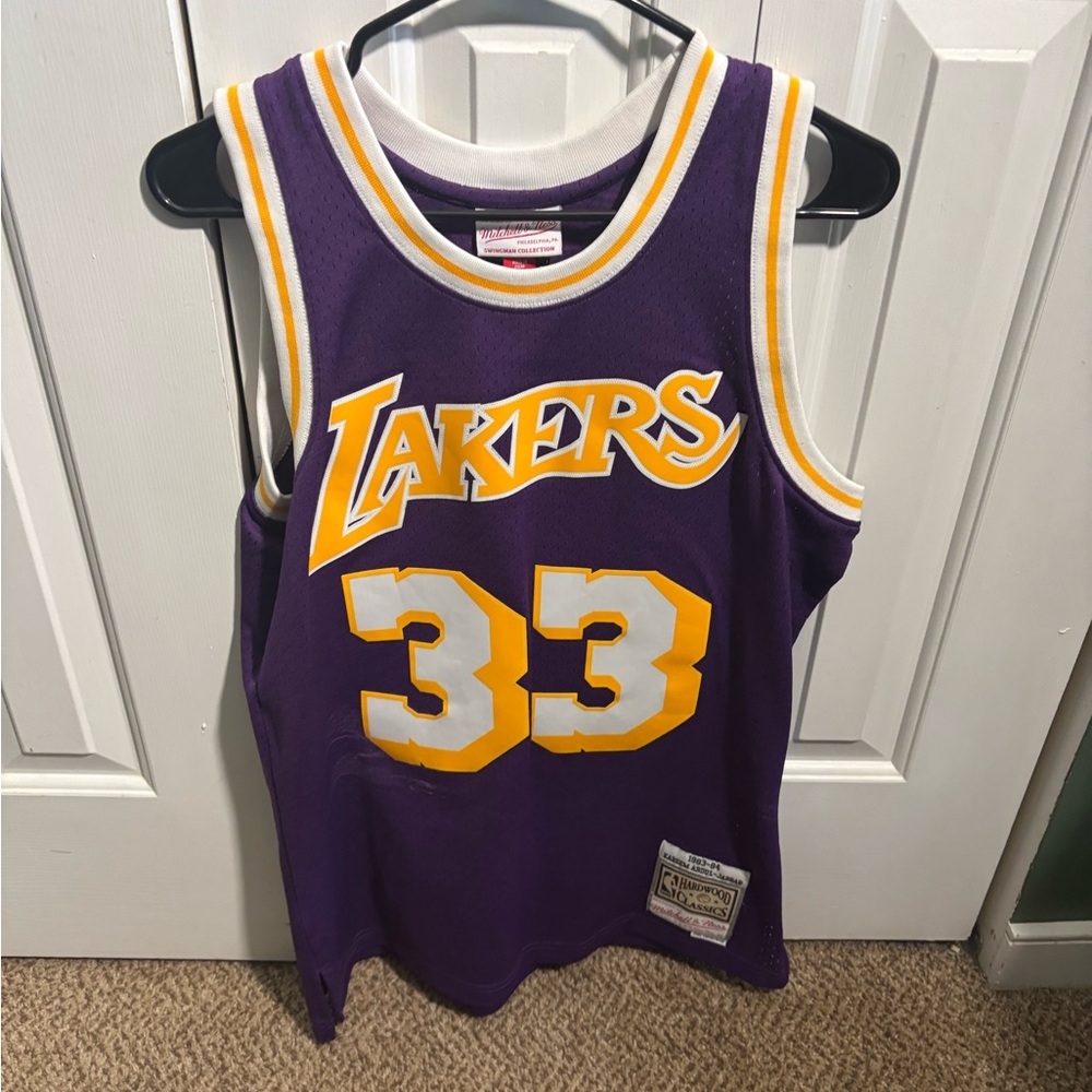 Kareem Abdul-Jabbar Mitchell & Ness Purple and Gold Lakers Jersey
